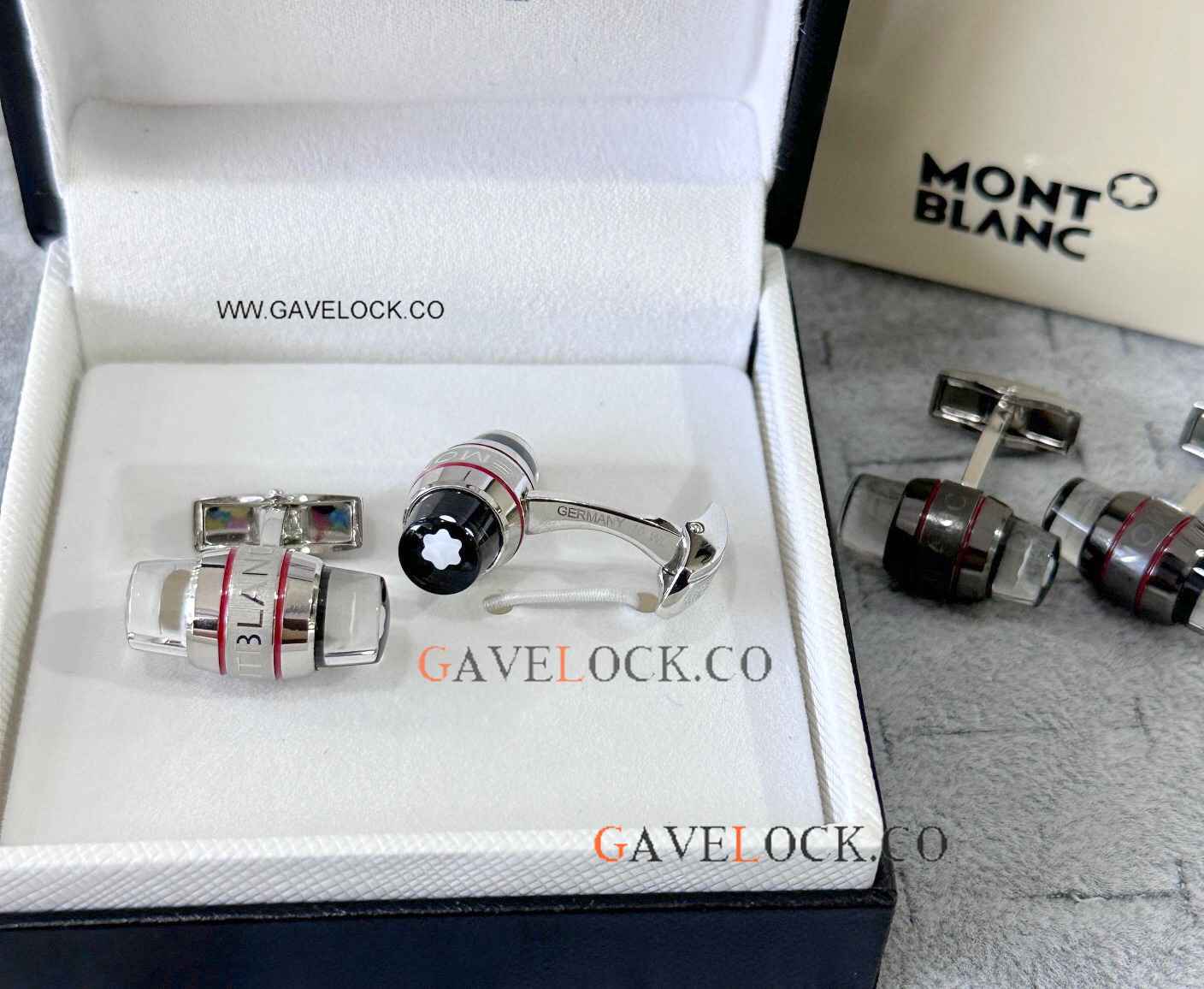 Copy Mont blanc Starwalker Men's Cufflinks Silver-Red